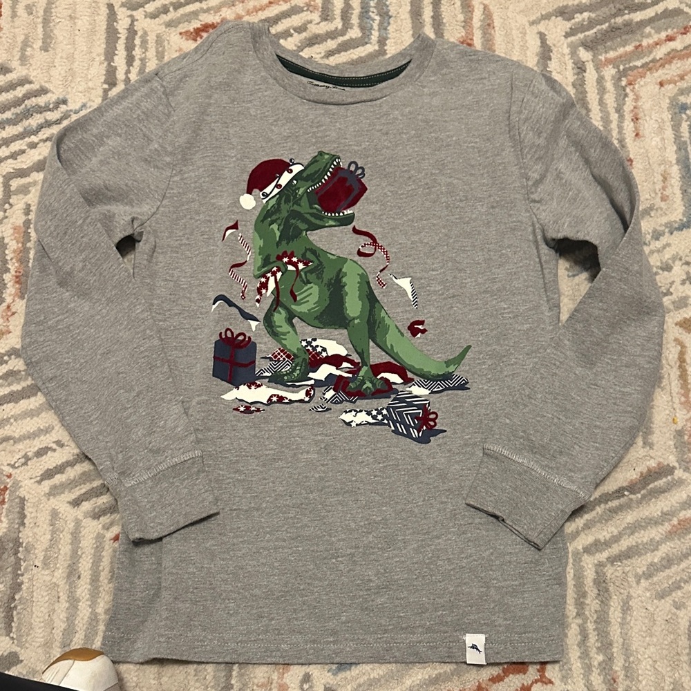 Tommy Bahama Gray Long Sleeve with Festive Dinosaur